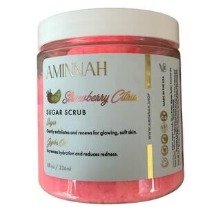Aminnah Strawberry Citrus Sugar Scrub Pink 8oz NEW